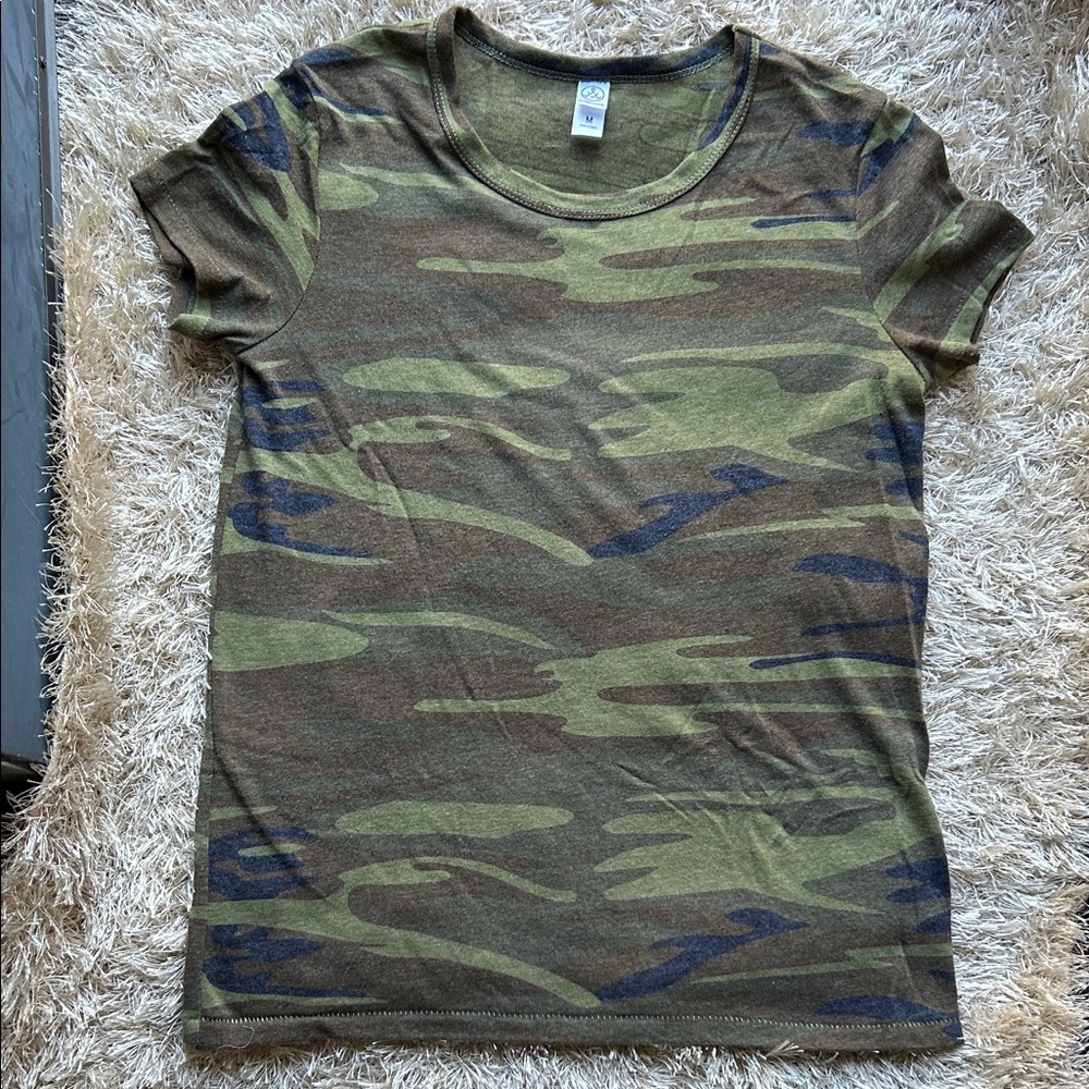 Who What Wear Jersey Camo Tee